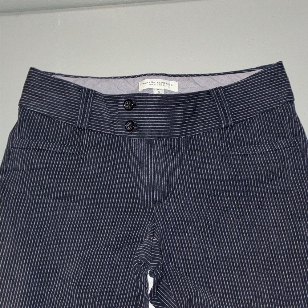 Banana Republic Black Pinstripe Trouser Sloan fit